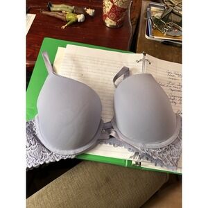 Aerie Womens Sz 36C Sexy Bra Blue w/‎  Lace Overlay